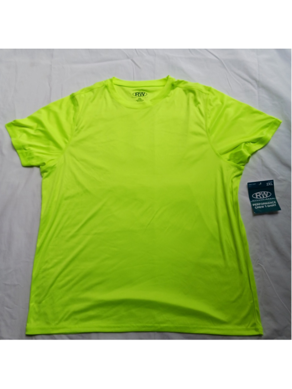Rugged Wear Men's Large Crew T-shirt High Vis Yellow XXL
